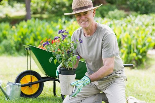 Custom House garden landscaping with plants and paving