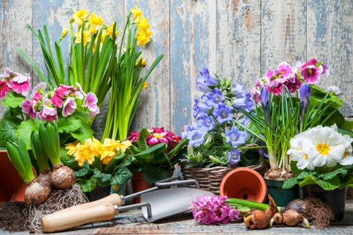 Secure and well-managed garden work area